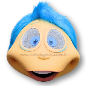 Cabeção cabelo azul - modelo de vestir