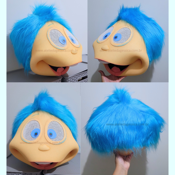 Cabeção cabelo azul - modelo de vestir - Imagem 2