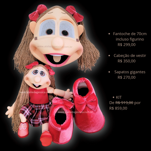 Kit fantoche, cabeção e sapatos gigantes - Imagem 3