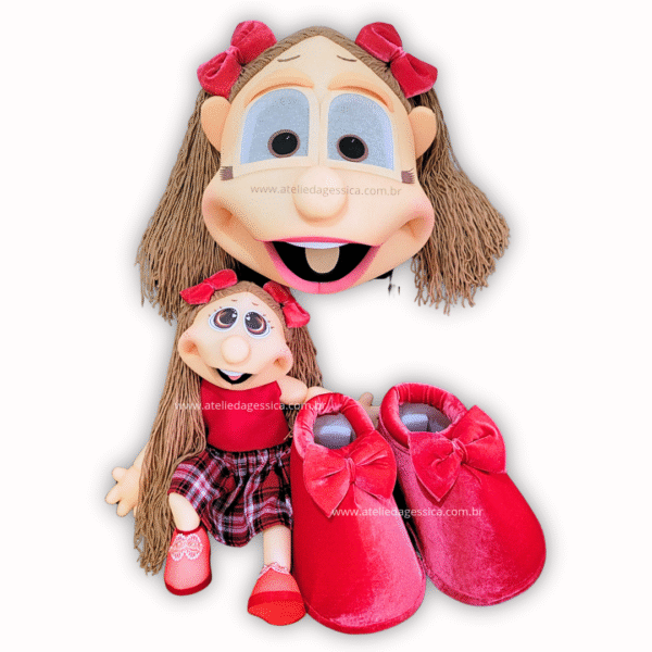 Kit fantoche, cabeção e sapatos gigantes